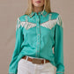 Turquoise fringe top from 18 Rodeos and Rhinestones collection.