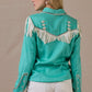 Turquoise fringe top from Rodeos & Rhinestones.