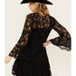 Women's Scully Lace Long Sleeve Mini Dress in Black