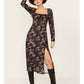 Rock & Roll Denim Women's Horse Print Midi Dress