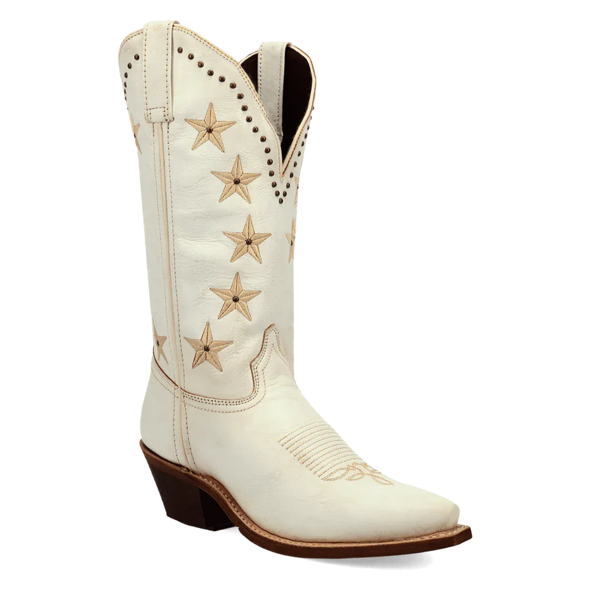 Serenade Wide Calf Leather Boot in White by Laredo