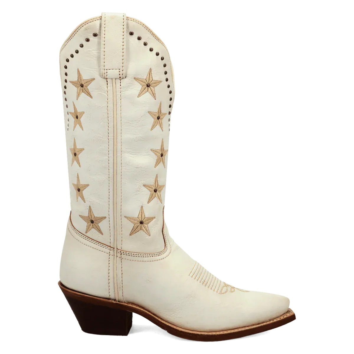 Serenade Wide Calf Leather Boot in White by Laredo
