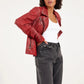 Christy Star Leather Jacket by Mauritius in Red