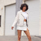 Wana SF Leather Jacket, White, Slim Fit