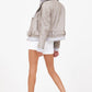 Freda RF Leather Jacket, Silver Grey
