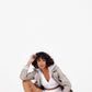 Freda RF Leather Jacket, Silver Grey