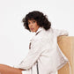 Wana SF Leather Jacket, White, Slim Fit