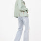 Sofia RF Leather Jacket, Frosty Green