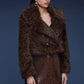Leopard Faux Fur Cropped Coat