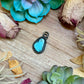 FREE Sterling Silver Necklace + MJ Freeform Bright Blue Turquoise Charm