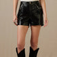 Black fringe shorts and jacket outfit
