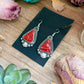 62 - Sterling Silver Red Spiny Oyster Dangle Earrings by Shay Pfeiffer