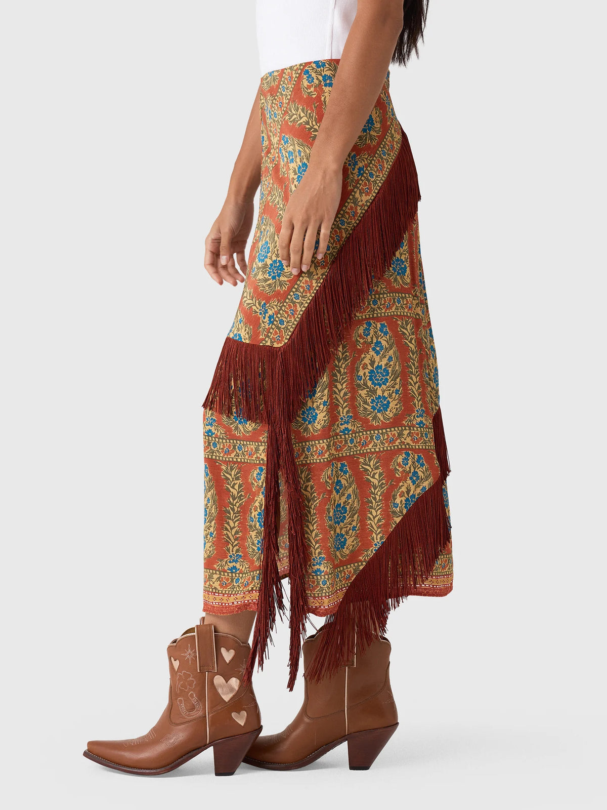 Allyne Skirt in Amber Glen Brown by Hunter Bell