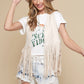 Cream Western Style Faux Suede Vest for Cowgirls