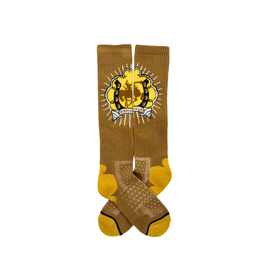 Lucky Bucking Cowgirl Tan Performance Boot Socks