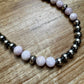 Faceted Kunzite & Sterling Silver Necklace – 8 mm Pearls – 20 Inch