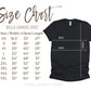 Bella Canvas 3001 Black t-shirt size chart