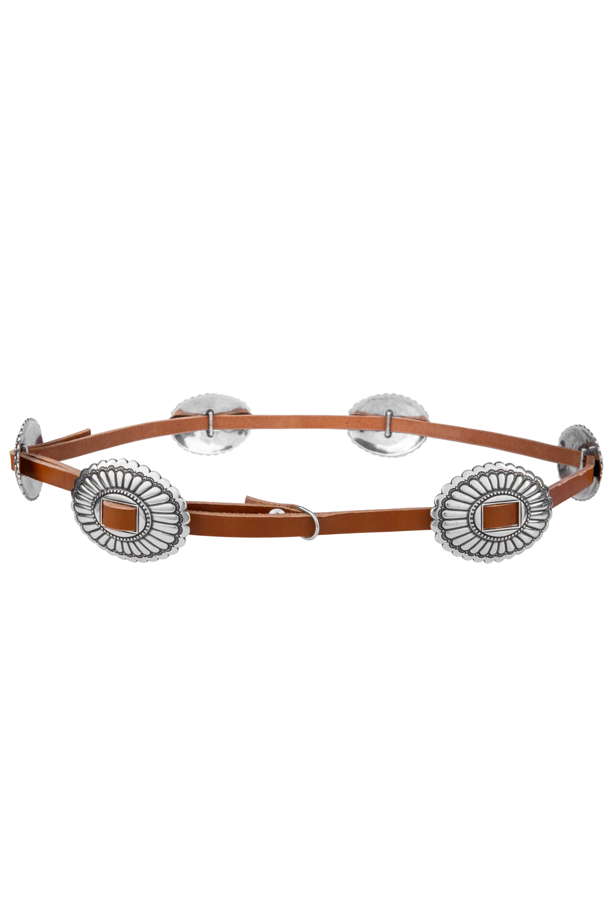 Lucky Gem Club Knotted Boho Western Concho Belt - Brown