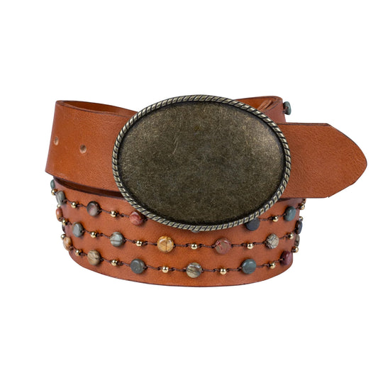Picasso Jasper Multi-Stone Belt - Brown