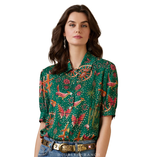 Rhinestone Suits & Cowboy Boots Short Sleeve Top by Double D Ranch at Bourbon Cowgirl