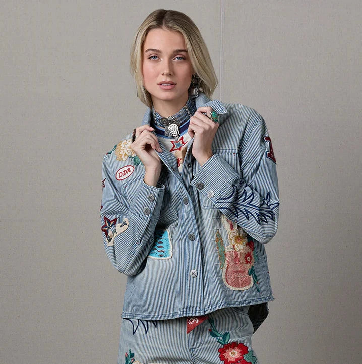 We Salute Denim Jacket by Double D Ranch