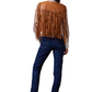 Brown fringe leather vest