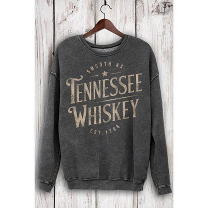 Tennessee Whiskey Mineral Wash Sweatshirt- Black