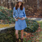Joyce Tunic in denim dress with cowboy hat and boots