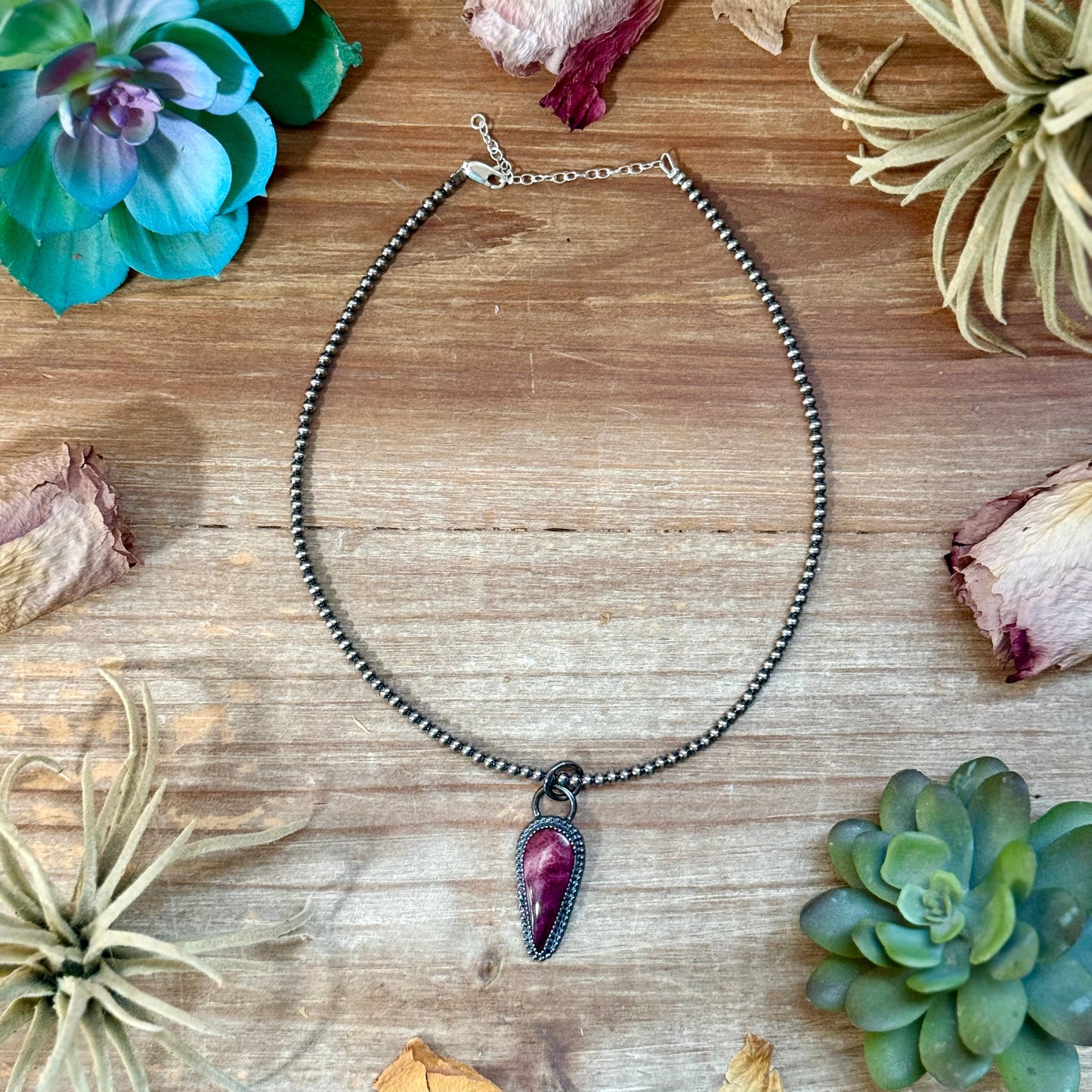 FREE Sterling Silver Pearl Necklace + MJ Purple Spiny Oyster Pendant