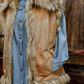 Faux fur vest over denim shirt, product photo