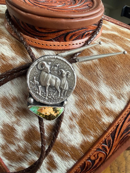 Bighorn Sheep Heritage Bolo | Vintage Medallion Series