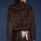 Leopard Faux Fur Cropped Coat