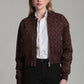 Faux Suede Woven Bomber Jacket