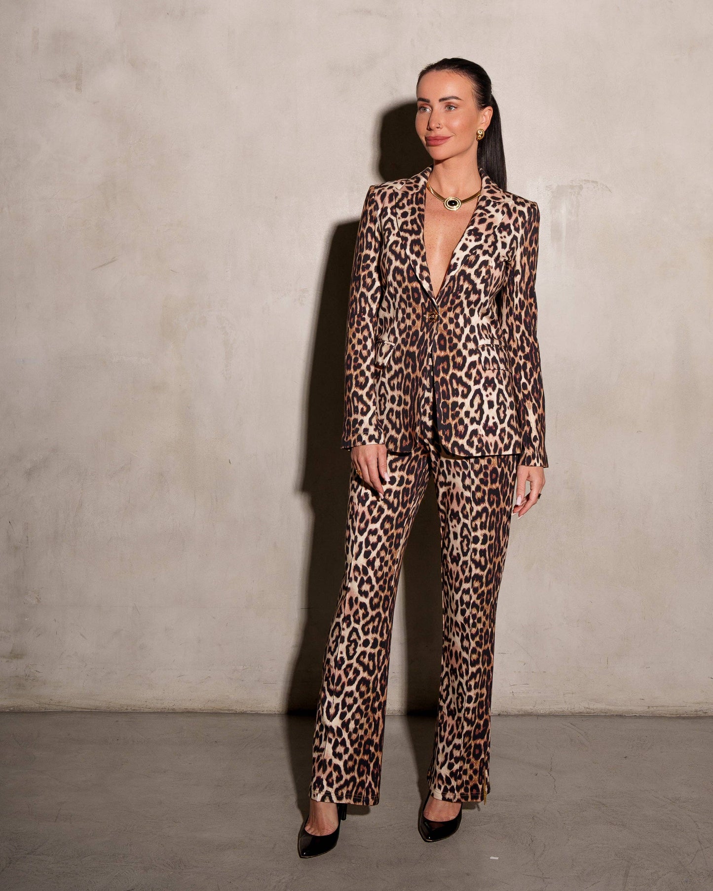 Kravitz Interlock Blazer Leopard by Care Tucker
