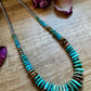 Tri-Color Turquoise & Hematite Necklace – 23"