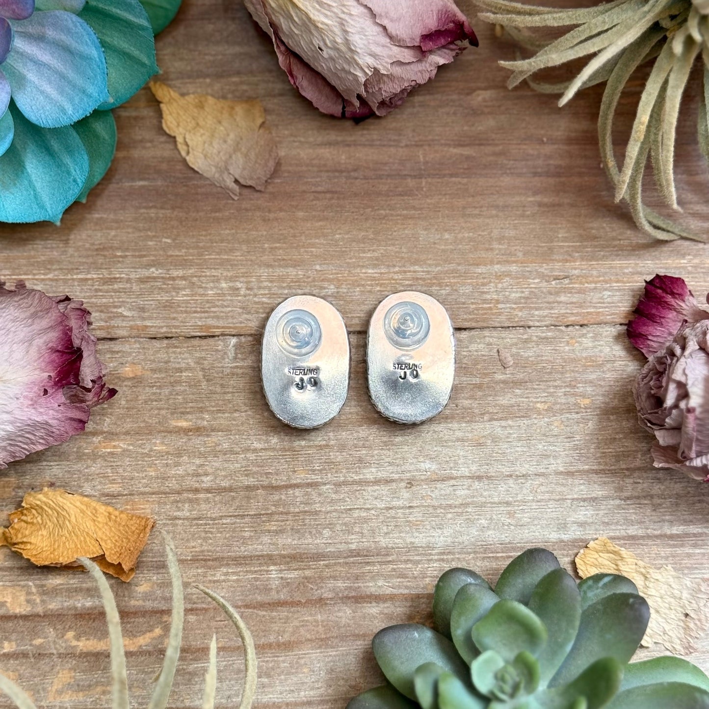 54 - Sterling Silver Red Buffalo Stud Earrings by Jason Ogg