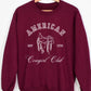 American Cowgirl Club Pullover Sweatshirt - Maroon