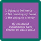 Purple square with text about adult goals.