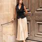 Lace Sleeveless V Neck Top in Black