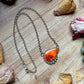 116 - Sterling Silver Orange Spiny Oyster Bear Fixed Chain Necklace by Jason Ogg