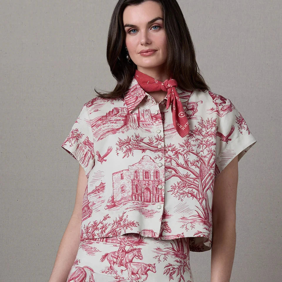 America The Beautiful Toile Top by Double D Ranch