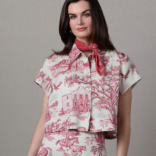 America The Beautiful Toile Top by Double D Ranch