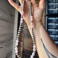Faceted Kunzite & Sterling Silver Necklace – 8 mm Pearls – 20 Inch