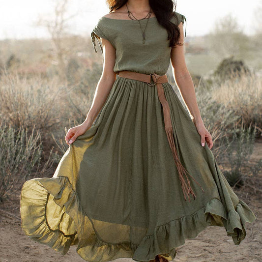 Women's Gia Dress in Olive by Joyfolie