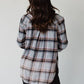 Gray, Red, Camel & Black Plaid Flannel Shirt for Western Women