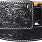 Black western belt with floral and animal design