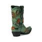 Green embroidered cowboy boot