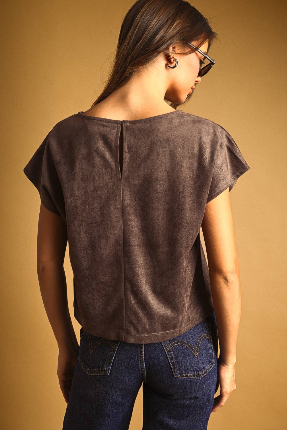 Faux Suede Crop Top