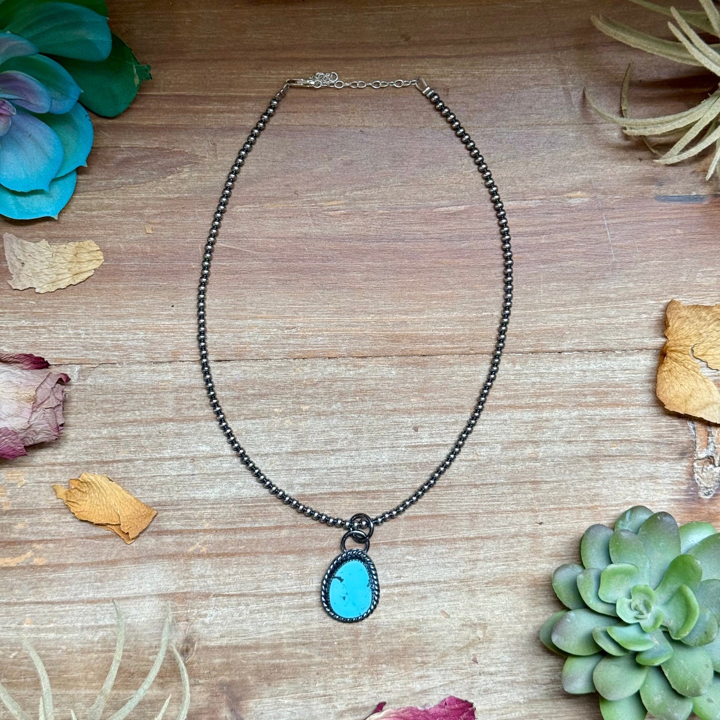 FREE Sterling Silver Necklace + MJ Sky Blue Turquoise Charm
