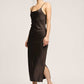 Brown Silk Cami Midi Slip Dress